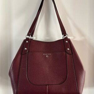 Michael Kors Burgundy Leather Shoulder Bag